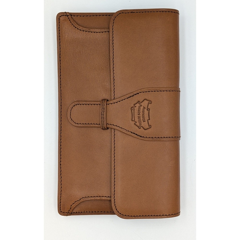 Avancorpi Puccini Attilio Wallet Tan Italian Leather Long Continental Cognac EUC - Picture 2 of 12